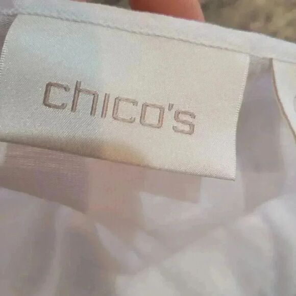 Chicos Women’s Boho Tunic Top White Cotton - Picture 4 of 8